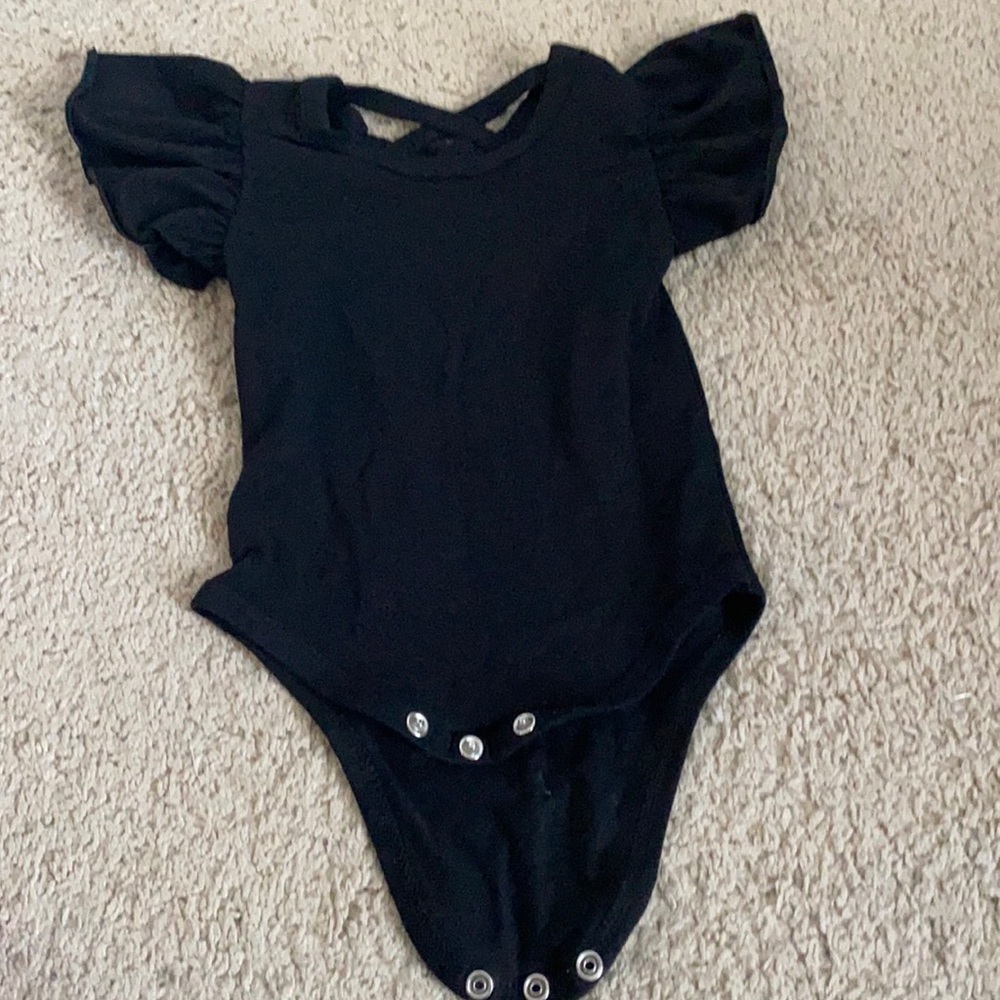 Black puff sleeve onesie